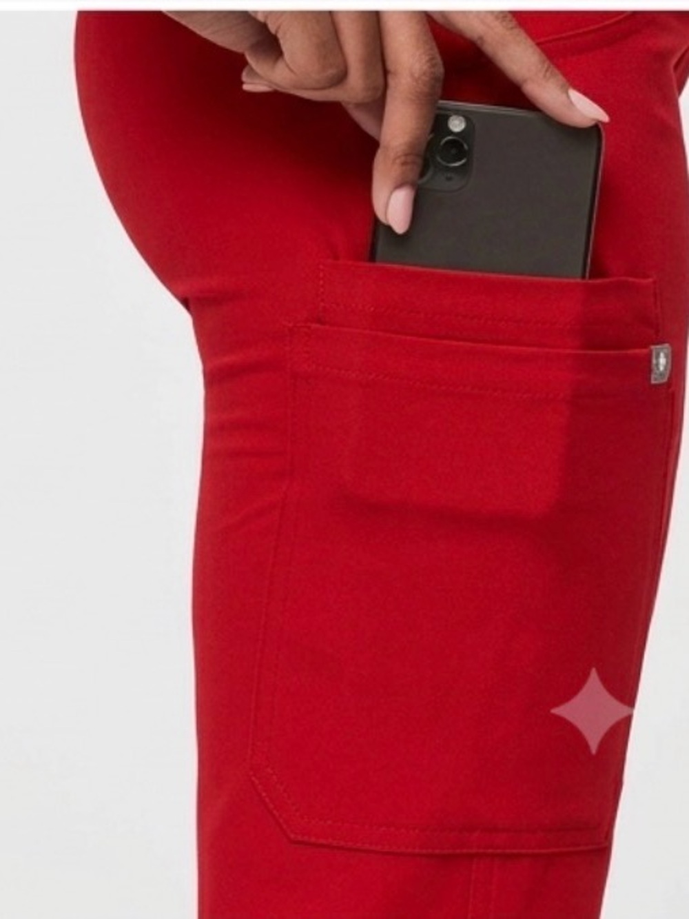 NWT | FIGS Red V-Neck Scrub Set Sz Large - Picture 4 of 5